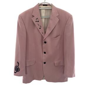 Irvine Park pink & black music note concert blazer size 42 R